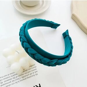 Elegant Teal Braided Wide Headband